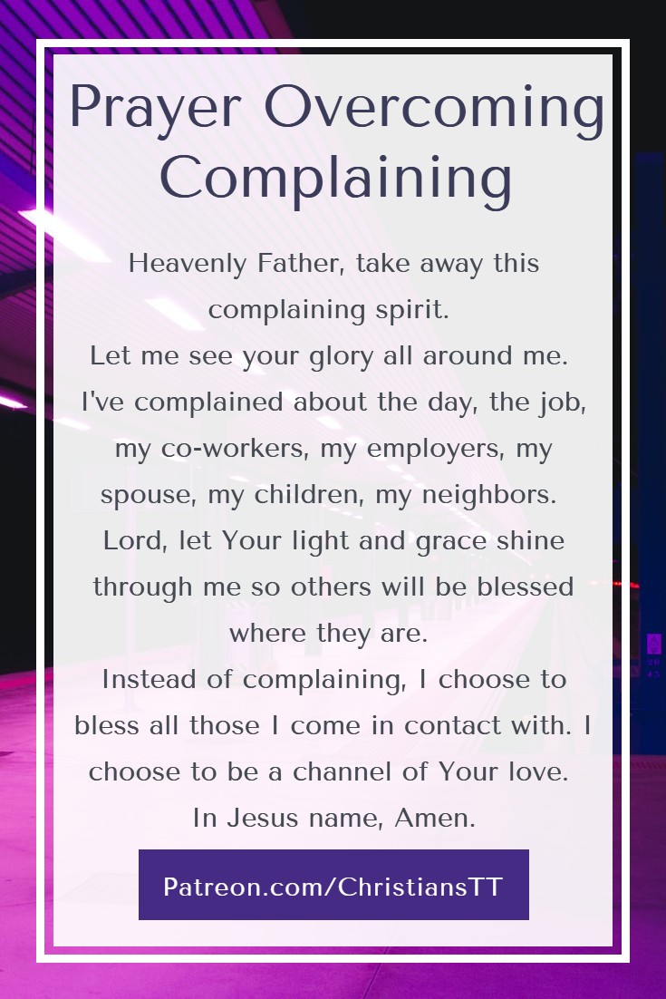 Prayer Overcoming Complaining